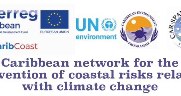 Poster du réseau caribéen pour la prévention des risques côtiers liés au changement climatique